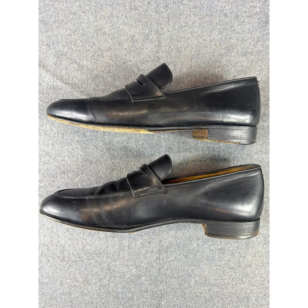 Cole Haan Penny Loafer Mens 9 B Black‎ Leather Grand Os Made In Italy Dress Shoe